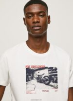hombres camiseta con estampado de foto Pepe Jeans 44JTZ955 blanco