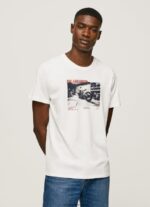 hombres camiseta con estampado de foto Pepe Jeans 44JTZ955 blanco - Imagen 3