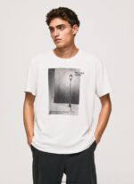 hombres camiseta con estampado de foto Pepe Jeans 44JTZ958 blanco
