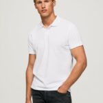 hombres camiseta con logo Pepe Jeans 44JTZ1085 blanco