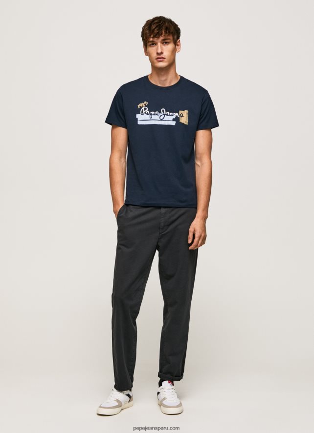 hombres camiseta de algodón con logo de pinceles Pepe Jeans 44JTZ932 dulwich - Imagen 2