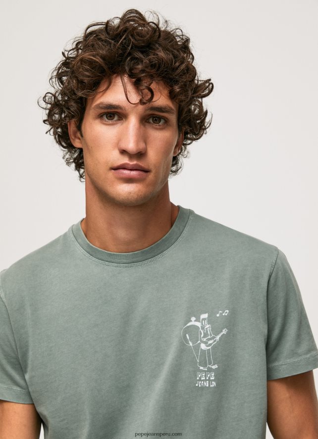 hombres camiseta de algodón lavado y teñido Pepe Jeans 44JTZ925 fundición - Imagen 3