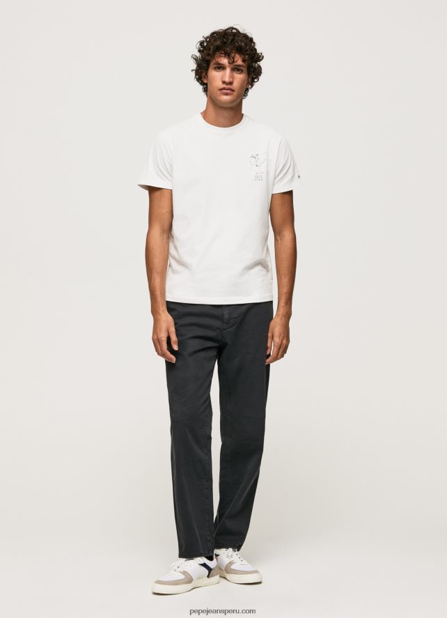 hombres camiseta de algodón lavado y teñido Pepe Jeans 44JTZ942 blanco - Imagen 2