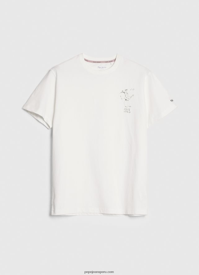 hombres camiseta de algodón lavado y teñido Pepe Jeans 44JTZ942 blanco - Imagen 5
