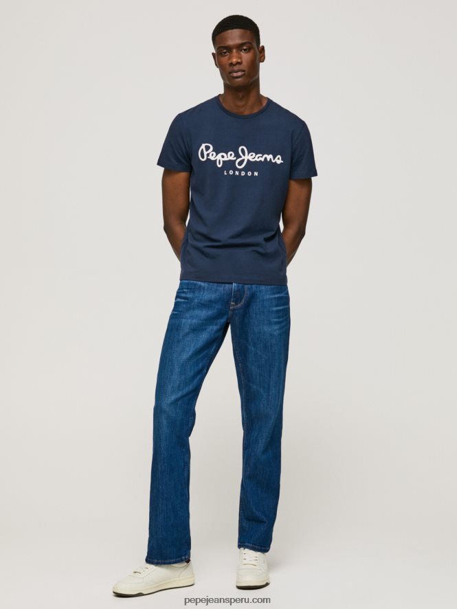 hombres camiseta de manga corta de algodón Pepe Jeans 44JTZ1005 Armada - Imagen 4