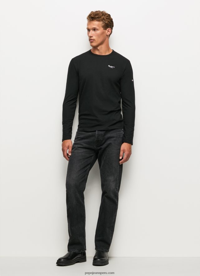 hombres camiseta de manga larga de algodón Pepe Jeans 44JTZ1008 negro - Imagen 2