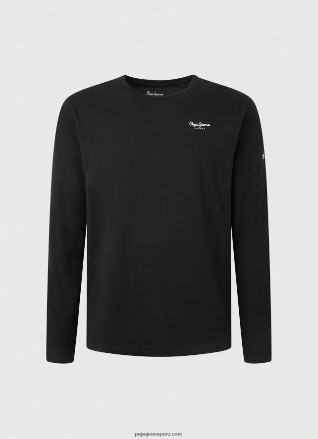 hombres camiseta de manga larga de algodón Pepe Jeans 44JTZ1008 negro - Imagen 5
