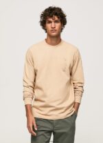 hombres camiseta de manga larga de algodón Pepe Jeans 44JTZ913 piedra - Imagen 2