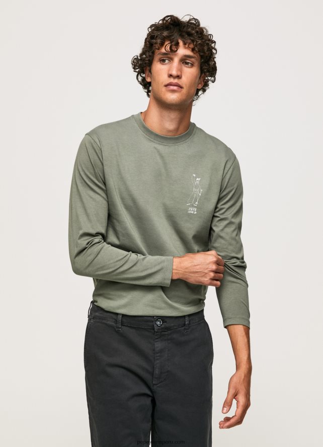 hombres camiseta de manga larga de algodón Pepe Jeans 44JTZ916 fundición - Imagen 1