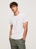 hombres camiseta de punto gofrado Pepe Jeans 44JTZ960 blanco