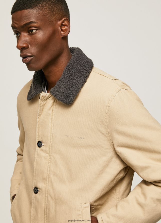hombres chamarra corta de lona acolchada Pepe Jeans 44JTZ838 piedra - Imagen 4