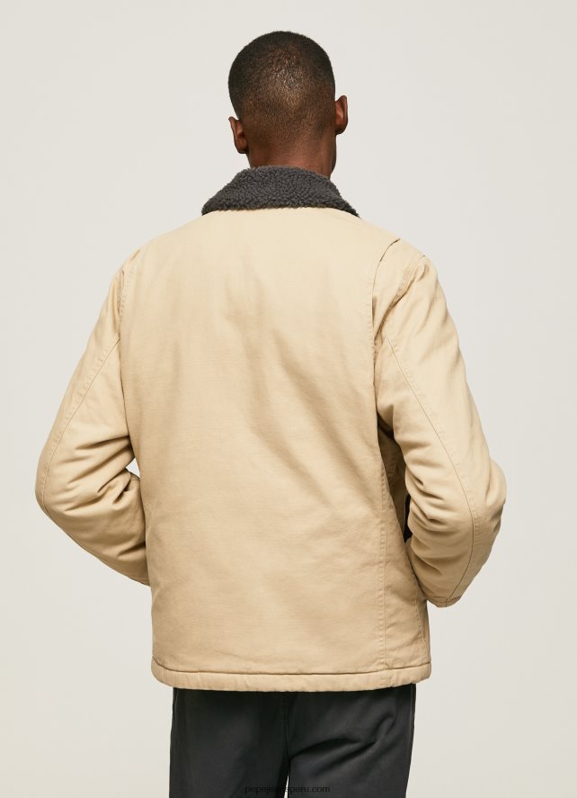 hombres chamarra corta de lona acolchada Pepe Jeans 44JTZ838 piedra - Imagen 5