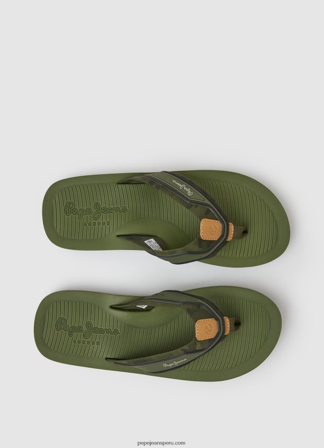 hombres chanclas camu beach de south beach Pepe Jeans 44JTZ1280 verde caqui - Imagen 2