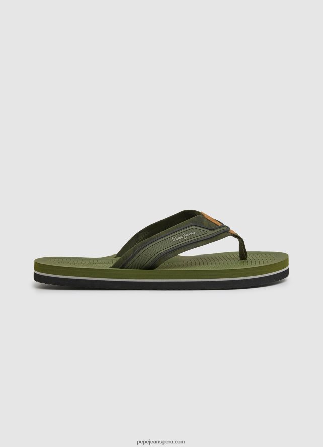 hombres chanclas camu beach de south beach Pepe Jeans 44JTZ1280 verde caqui - Imagen 1