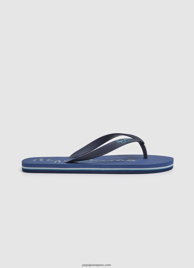 hombres chanclas de playa con logo de bay beach Pepe Jeans 44JTZ1277 Denim oscuro - Imagen 1