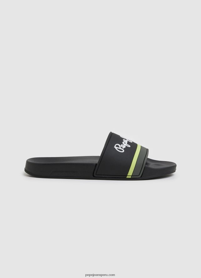 hombres chanclas de playa slider portobello Pepe Jeans 44JTZ1261 negro - Imagen 1