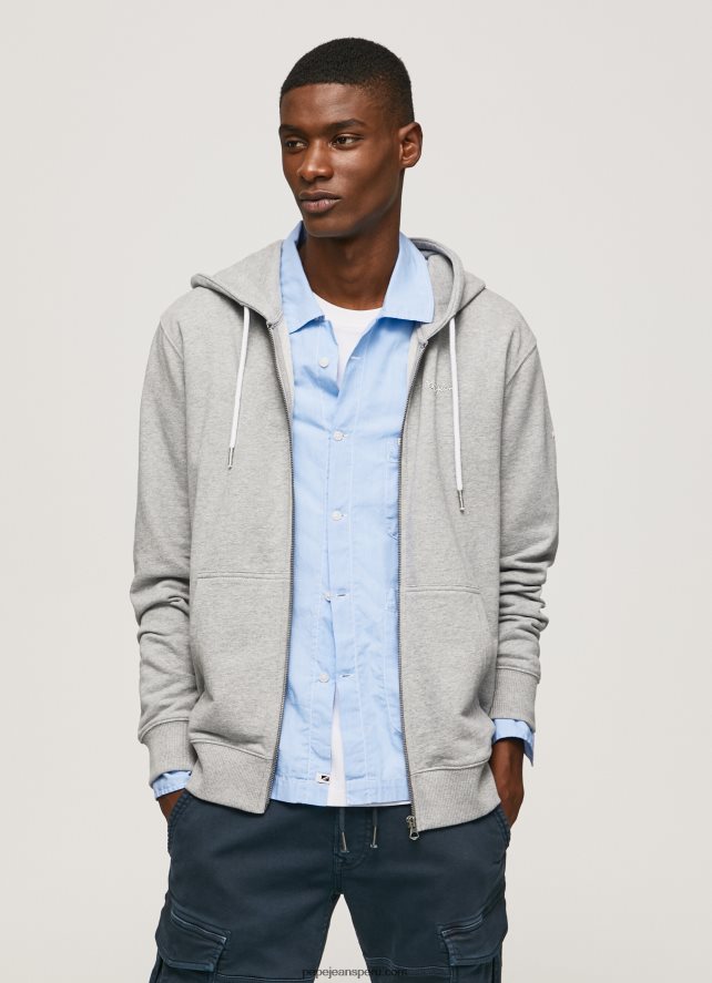 hombres jersey con cremallera y logo estampado Pepe Jeans 44JTZ883 gris marga - Imagen 3