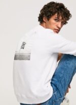 hombres jersey con estampado fotográfico Pepe Jeans 44JTZ867 blanco