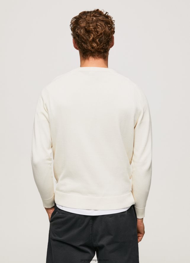 hombres jersey de algodón con cuello redondo Pepe Jeans 44JTZ865 Marfil - Imagen 4