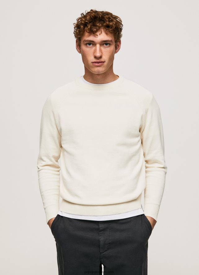 hombres jersey de algodón con cuello redondo Pepe Jeans 44JTZ865 Marfil - Imagen 1