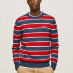hombres jersey de algodón con estampado de rayas Pepe Jeans 44JTZ861 multi