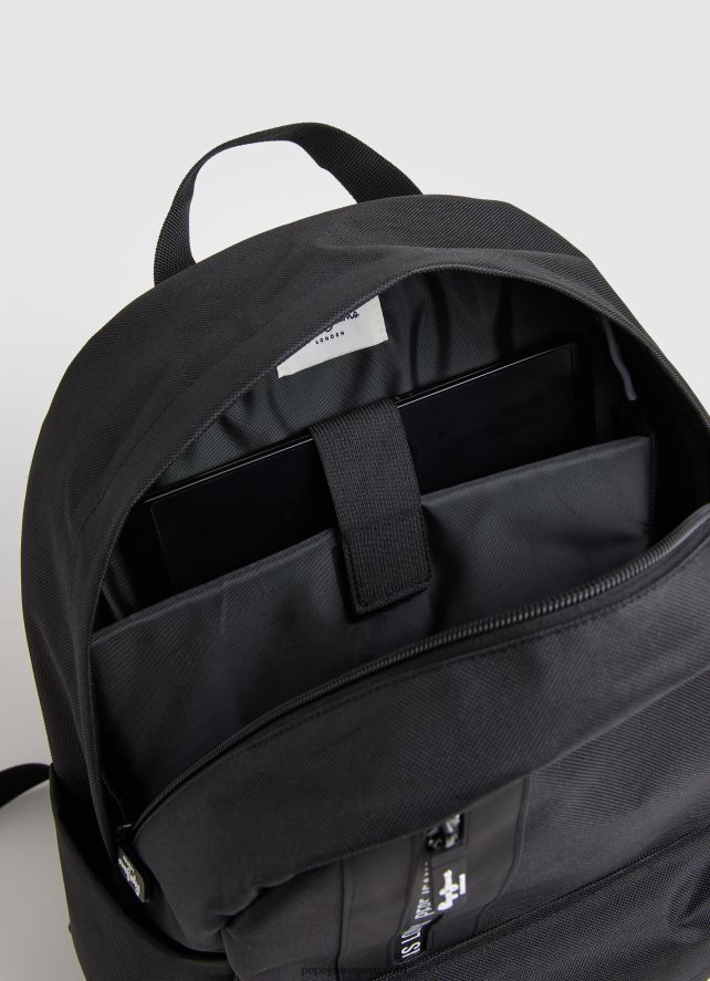 hombres mochila de tela con detalles de líneas Pepe Jeans 44JTZ1294 negro - Imagen 3