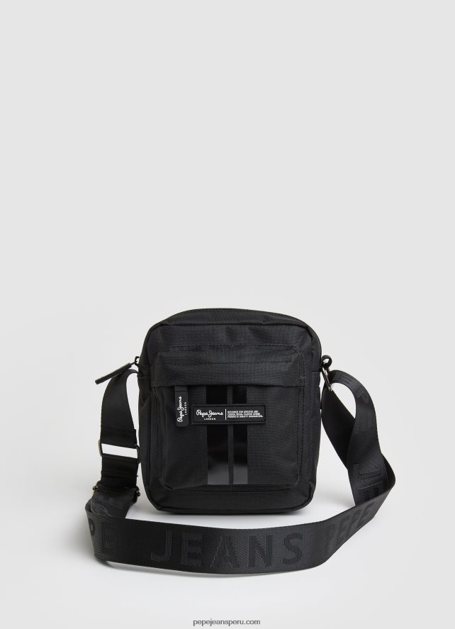 hombres mochila de tela con detalles de líneas Pepe Jeans 44JTZ1294 negro - Imagen 5