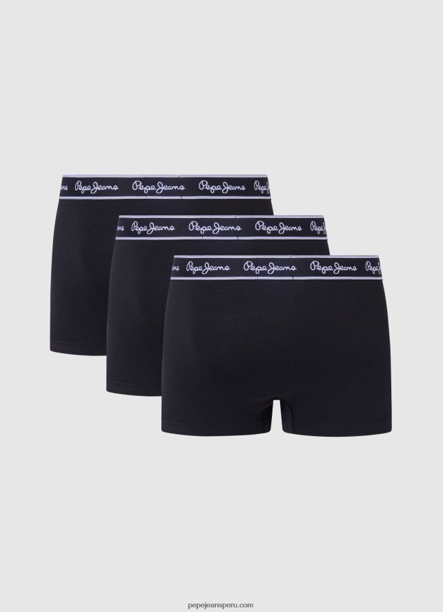 hombres Pack de 3 bóxers de algodón elástico Pepe Jeans 44JTZ1161 negro - Imagen 2
