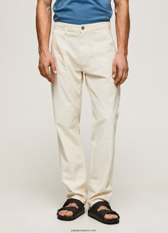 hombres pantalones cargo de trabajador de newton Pepe Jeans 44JTZ1123 Marfil - Imagen 2