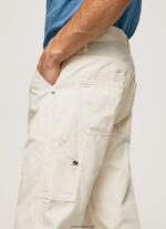 hombres pantalones cargo de trabajador de newton Pepe Jeans 44JTZ1123 Marfil - Imagen 3