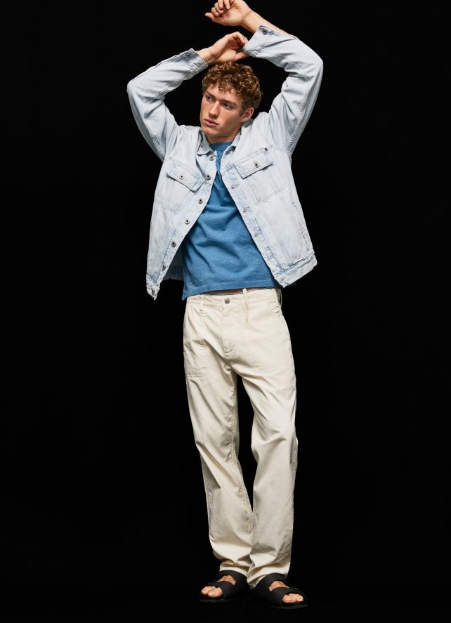hombres pantalones cargo de trabajador de newton Pepe Jeans 44JTZ1123 Marfil - Imagen 1