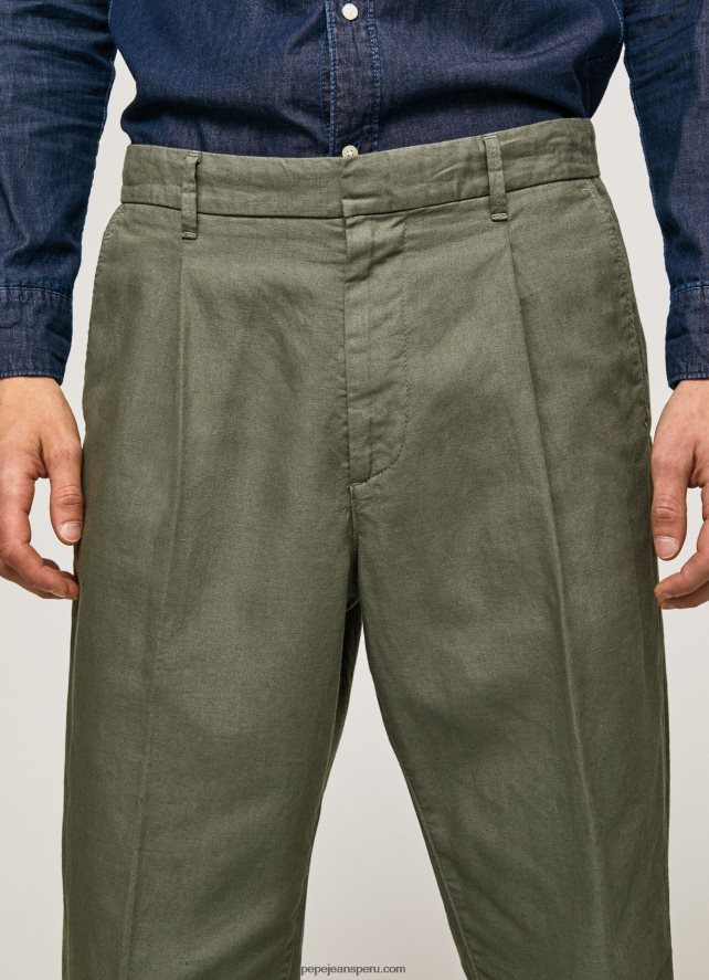 hombres pantalones chinos de corte holgado con flechas Pepe Jeans 44JTZ1108 fundición - Imagen 4