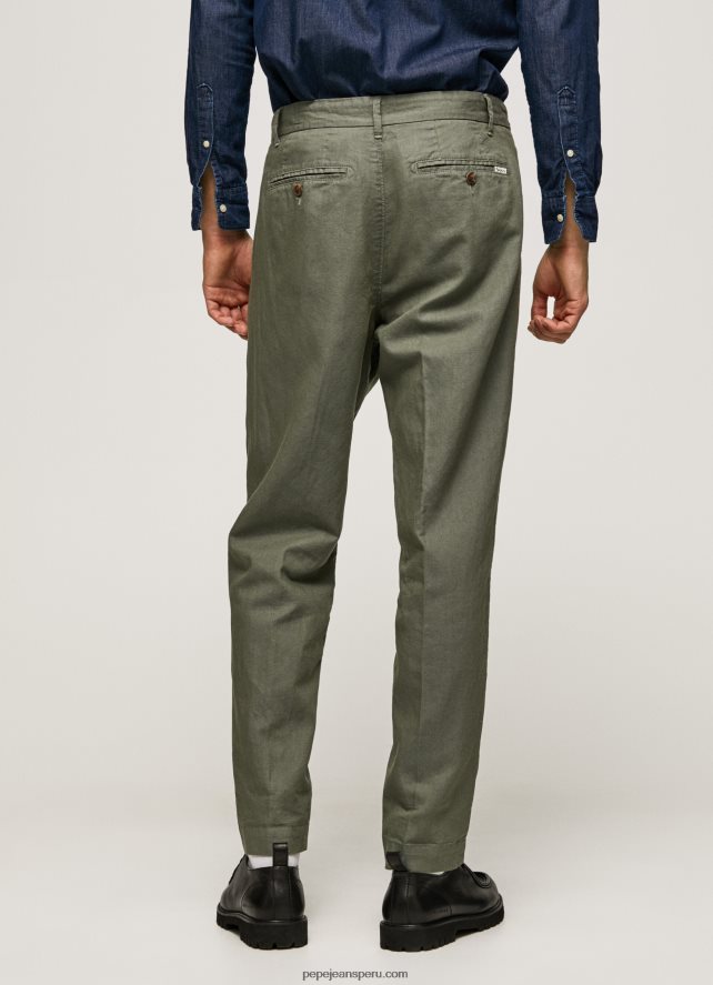 hombres pantalones chinos de corte holgado con flechas Pepe Jeans 44JTZ1108 fundición - Imagen 5
