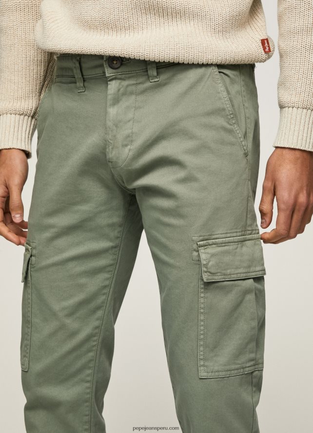 hombres pantalones chinos de corte regular sean Pepe Jeans 44JTZ1126 fundición - Imagen 3