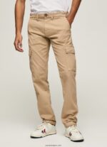 hombres pantalones chinos de corte regular sean Pepe Jeans 44JTZ1127 camello - Imagen 2