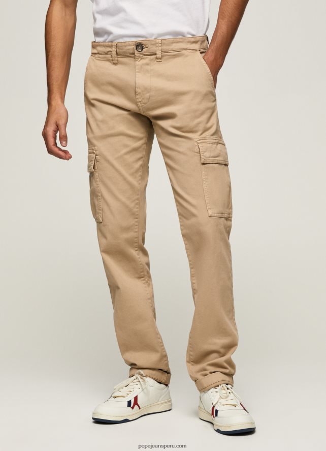 hombres pantalones chinos de corte regular sean Pepe Jeans 44JTZ1127 camello - Imagen 2