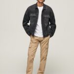hombres pantalones chinos de corte regular sean Pepe Jeans 44JTZ1127 camello