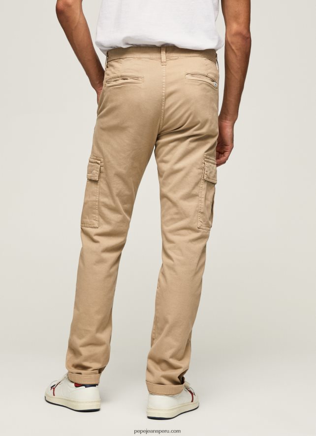 hombres pantalones chinos de corte regular sean Pepe Jeans 44JTZ1127 camello - Imagen 4