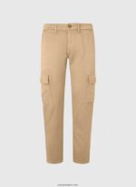 hombres pantalones chinos de corte regular sean Pepe Jeans 44JTZ1127 camello - Imagen 5