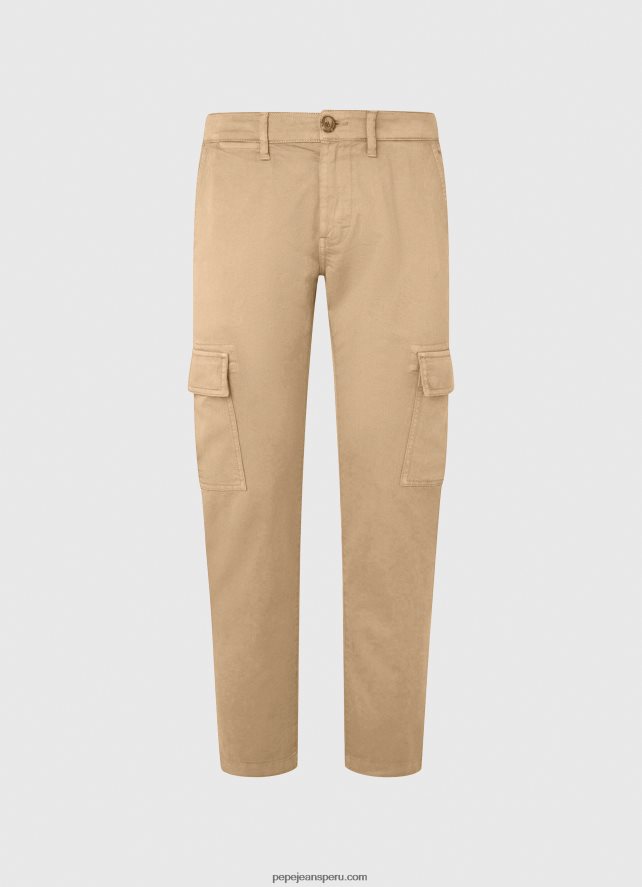 hombres pantalones chinos de corte regular sean Pepe Jeans 44JTZ1127 camello - Imagen 5