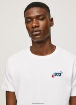 hombres playera con logo 1973 Pepe Jeans 44JTZ950 blanco - Imagen 3