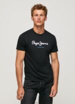 hombres playera con logo estampado Pepe Jeans 44JTZ1000 negro - Imagen 3