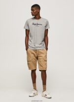 hombres playera con logo estampado Pepe Jeans 44JTZ1001 gris marga - Imagen 2