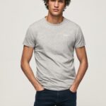 hombres playera con logo estampado Pepe Jeans 44JTZ1013 gris marga