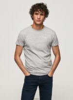 hombres playera con logo estampado Pepe Jeans 44JTZ1013 gris marga