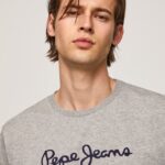 hombres playera con logo estampado Pepe Jeans 44JTZ1017 gris marga