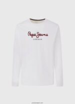 hombres playera con logo estampado Pepe Jeans 44JTZ1018 blanco - Imagen 5