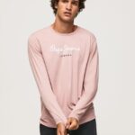 hombres playera con logo estampado Pepe Jeans 44JTZ915 lejía rosa