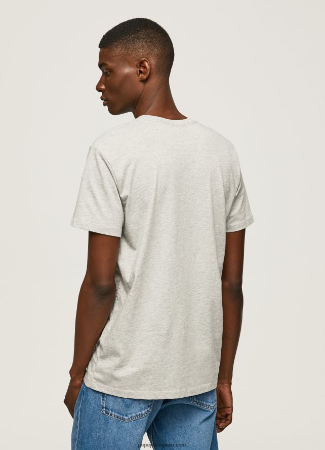 hombres playera con logo estampado Pepe Jeans 44JTZ918 marga gris claro - Imagen 4