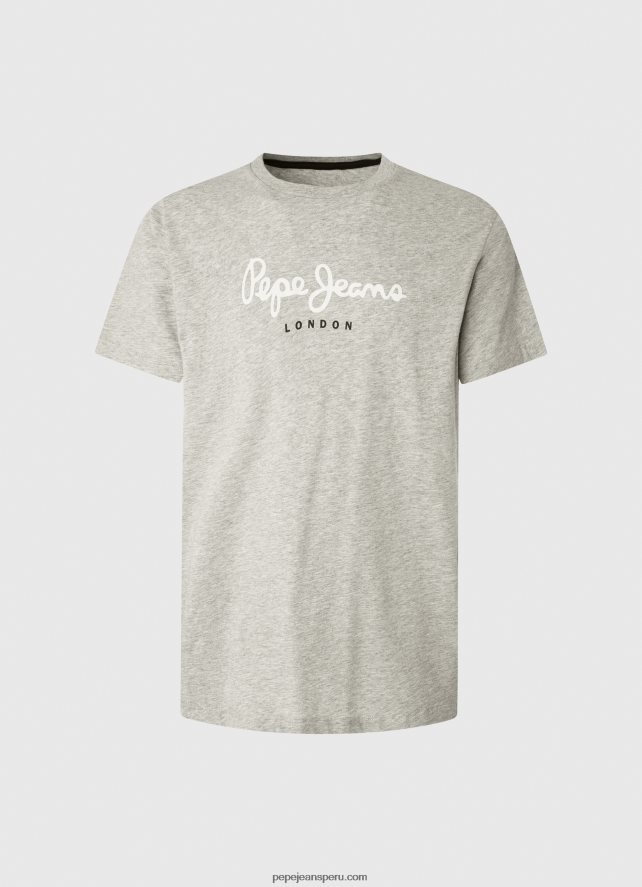 hombres playera con logo estampado Pepe Jeans 44JTZ918 marga gris claro - Imagen 5